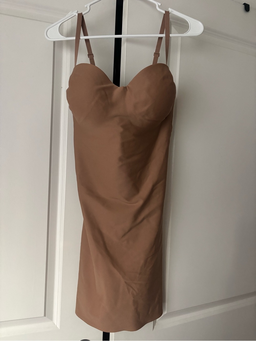 SKIMS Strapless Bustier Sheath Dress in Sienna
